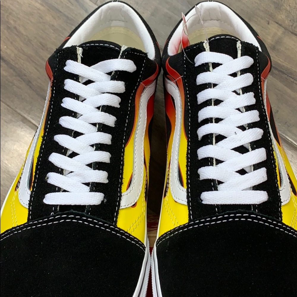 VANS men’s OLD SKOOL FLAME black/black true white - Picture 7 of 16